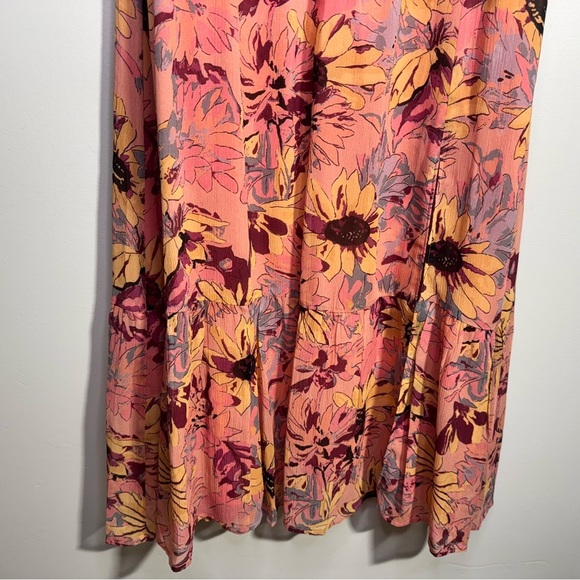 PAIGE Katharina Floral Silk Midi Dress Size Large Ruffle Feminine - Picture 10 of 16